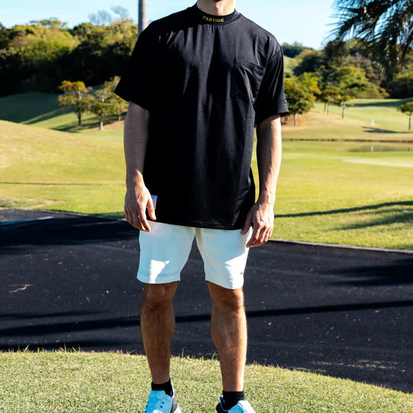 EMBROIDERY BIG MOCK TEE