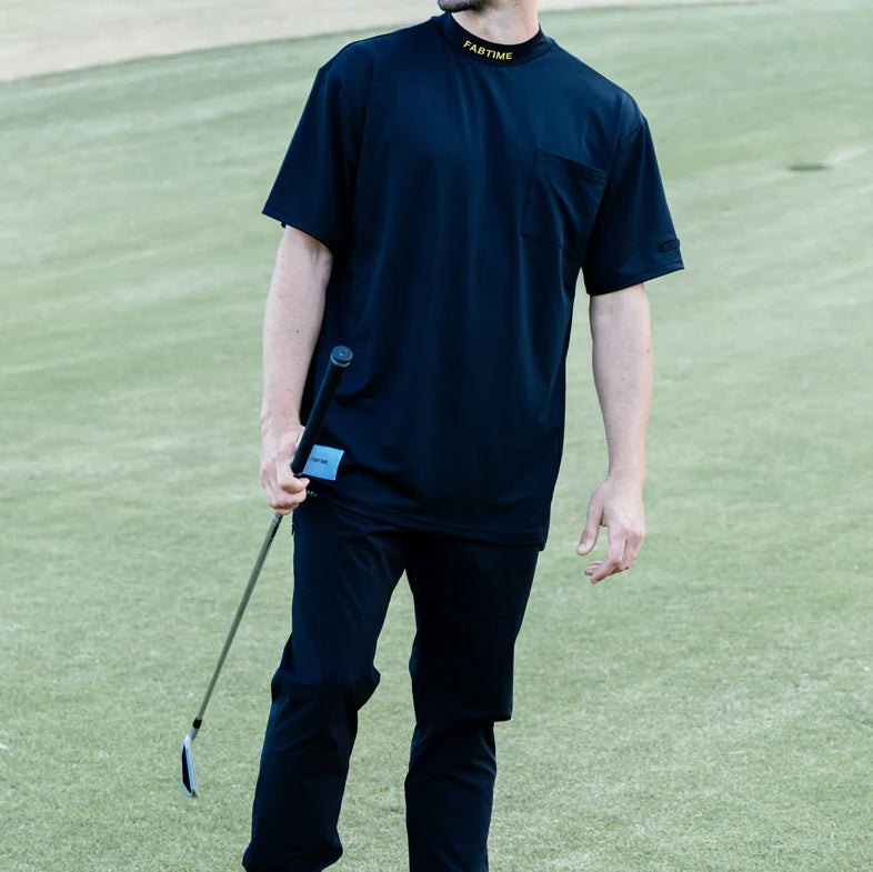 EMBROIDERY BIG MOCK TEE