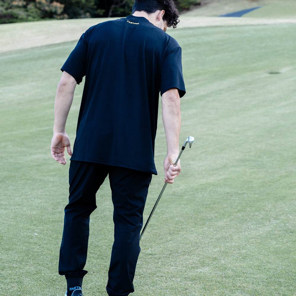 EMBROIDERY BIG MOCK TEE