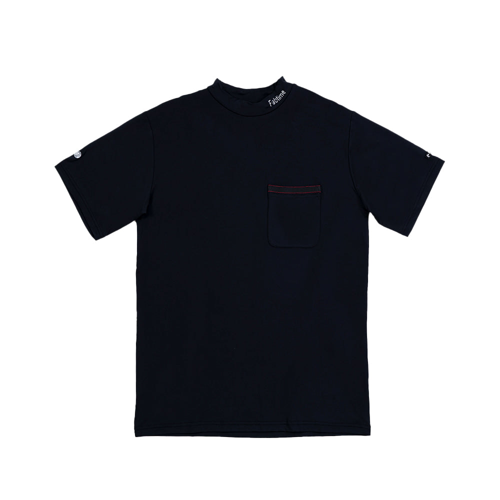 BASIC MOCK NECK TEE BLACK