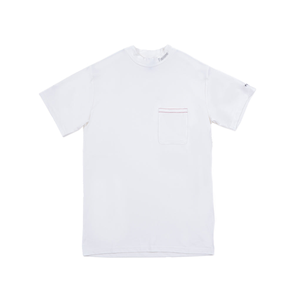 BASIC MOCK NECK TEE WHITE