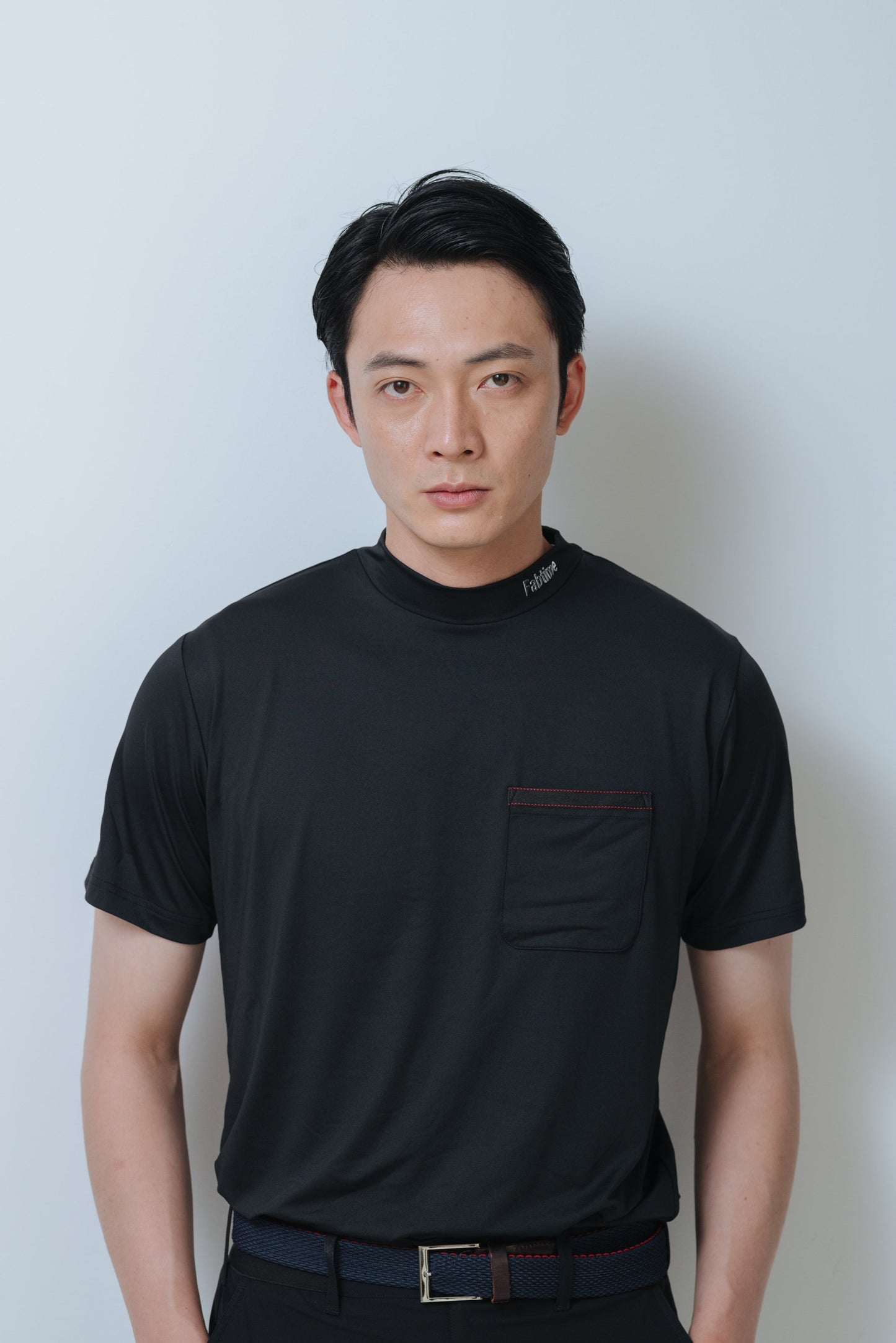 BASIC MOCK NECK TEE BLACK