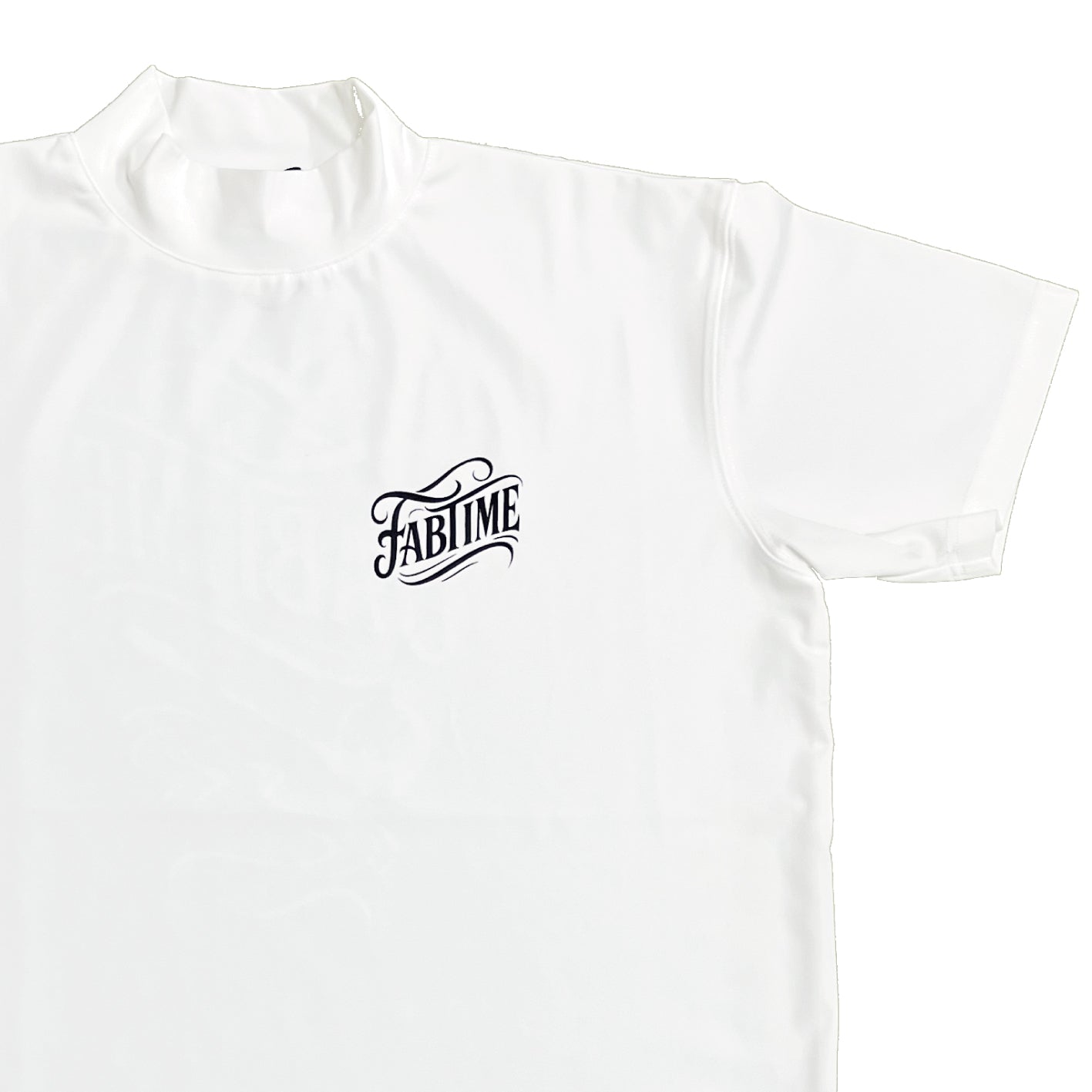 ROUND TATTOO MOCK NECK WHITE