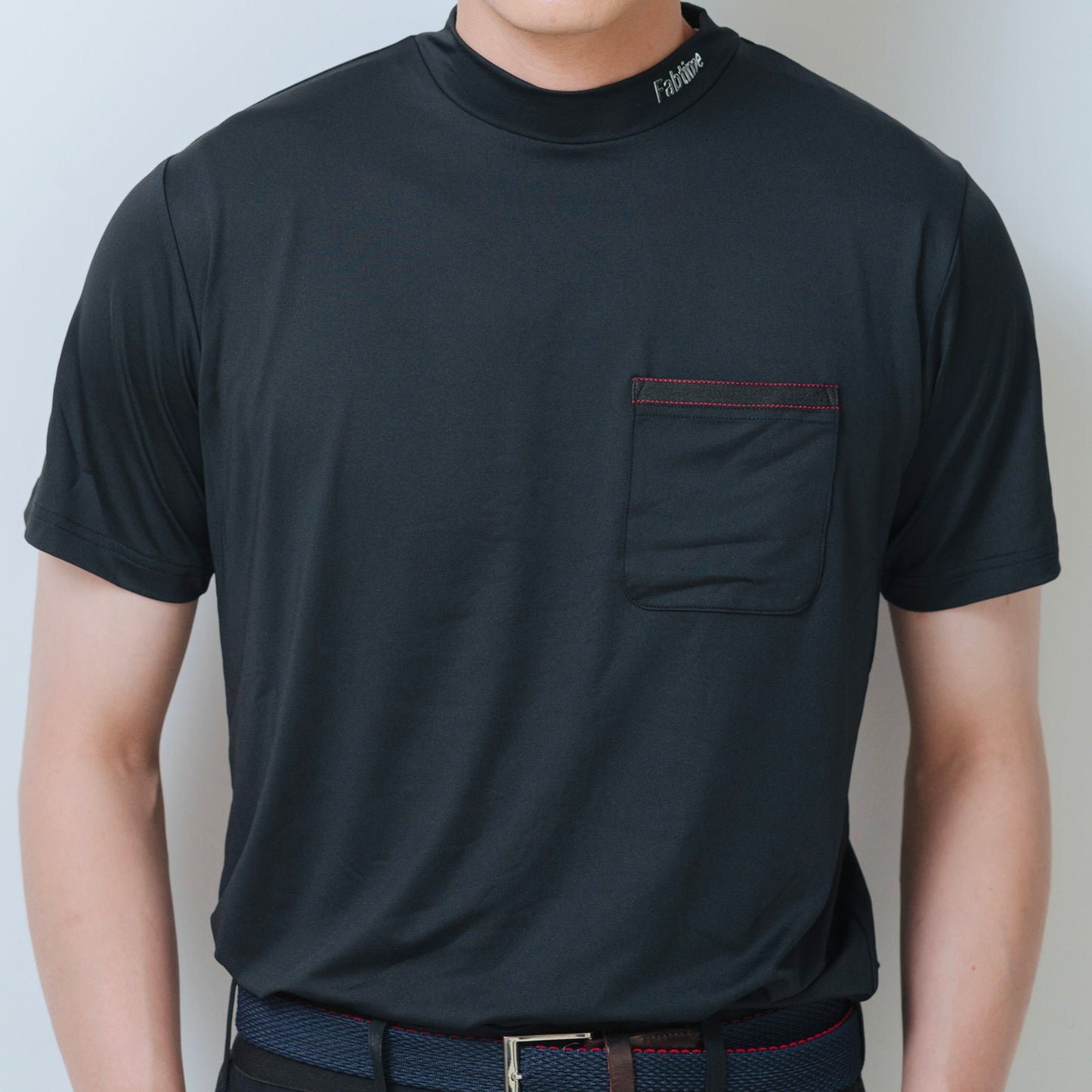 BASIC MOCK NECK TEE BLACK