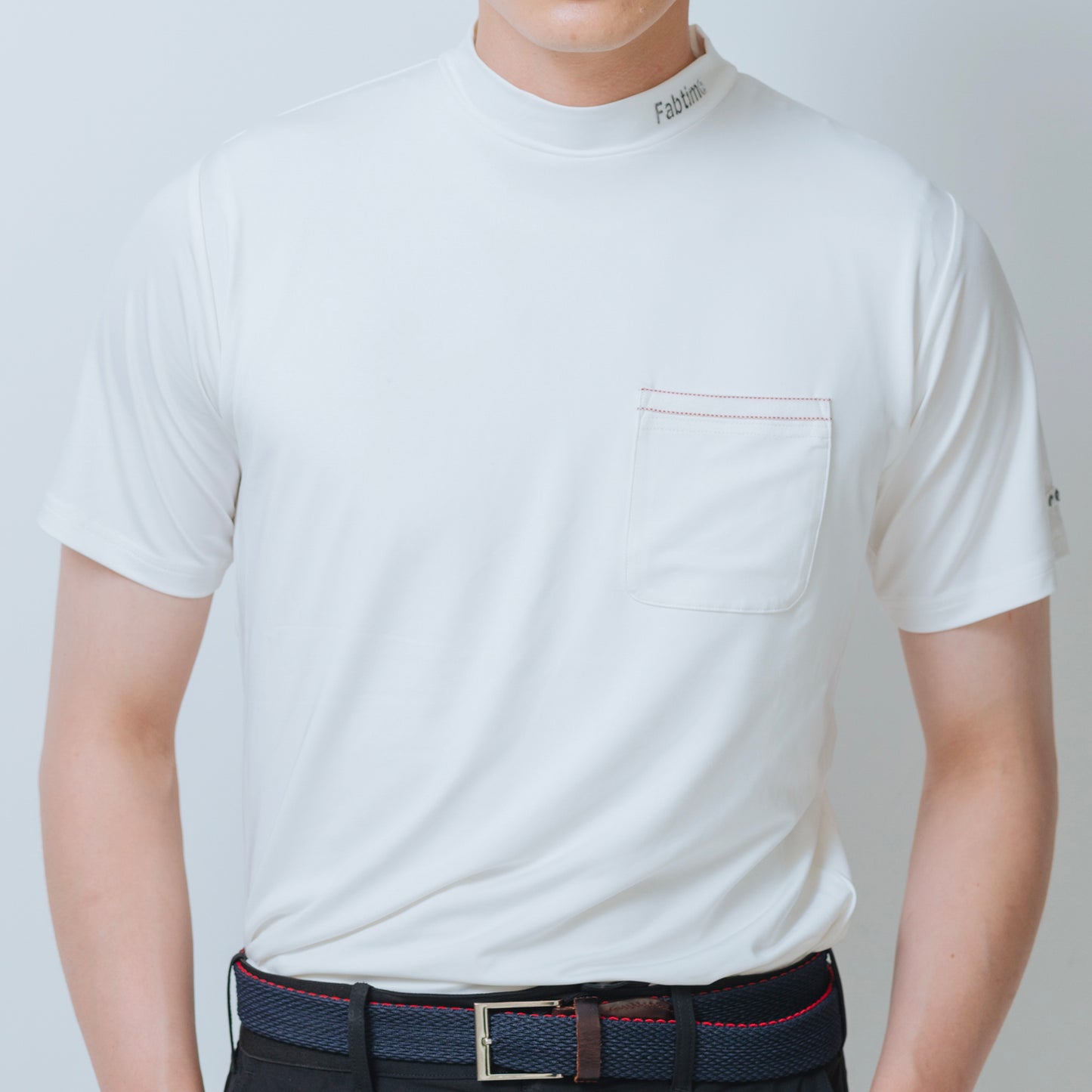 BASIC MOCK NECK TEE WHITE