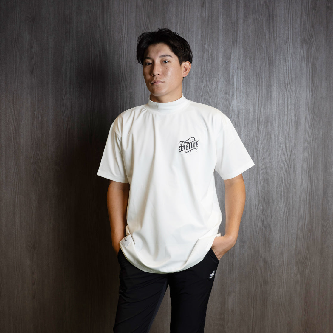 ROUND TATTOO MOCK NECK WHITE
